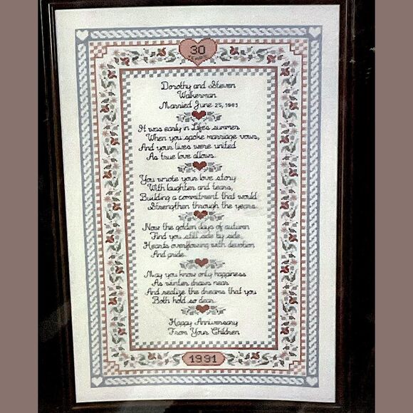 Vintage 1991 Janlynn Counted Cross Stitch Country French Anniversary Sampler Kit - Picture 5 of 5